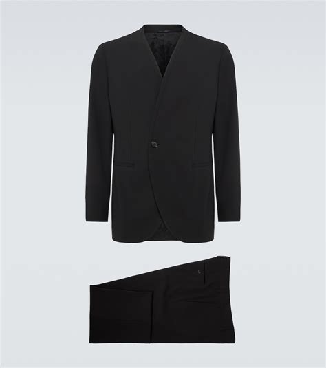 Single Breasted Wool Suit In Black Giorgio Armani Mytheresa