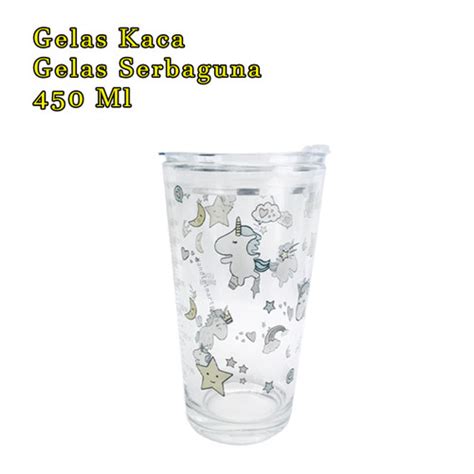 Promo Gelas Kaca Tumbler Gelas Ukur Gelas Gambar Lucu 450ml