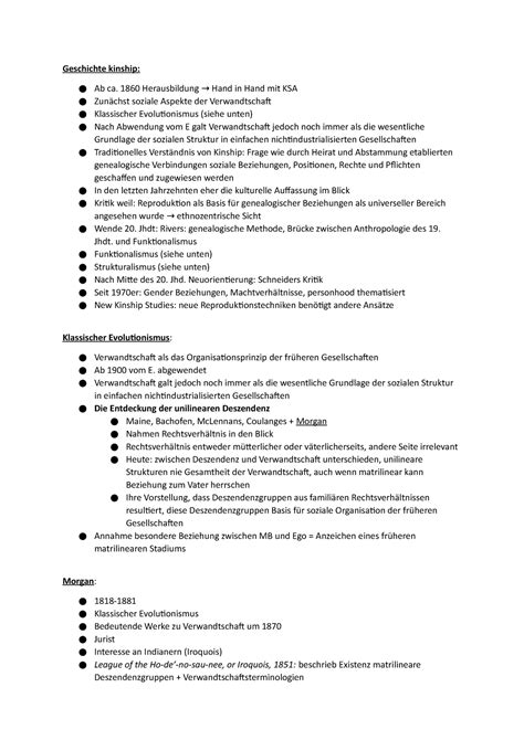 Geschichte Kinship Geschichte Kinship Ab Ca 1860 Herausbildung