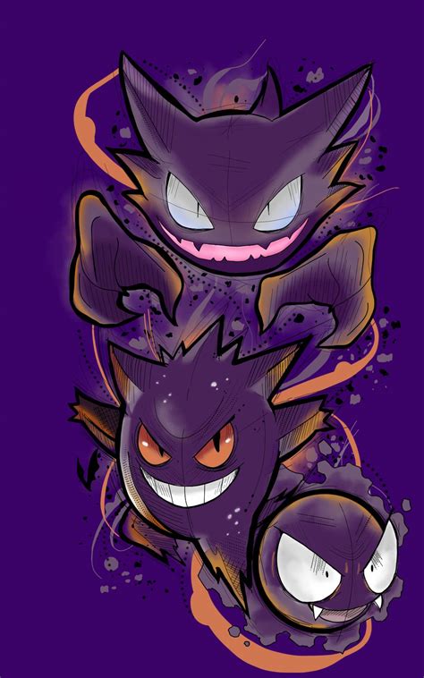 Gengar Gastly E Haunter By Arsenalcool On Deviantart