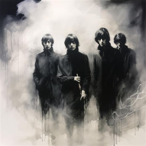 Premium Photo Haunting Beatles Painting In Gothic Style With Smoke