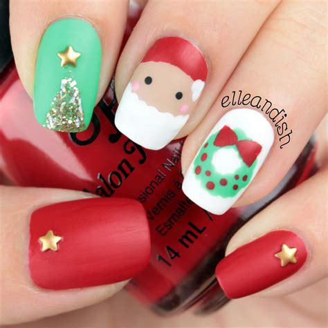 Navideñas Diseños De Uñas De Gel Para Navidad