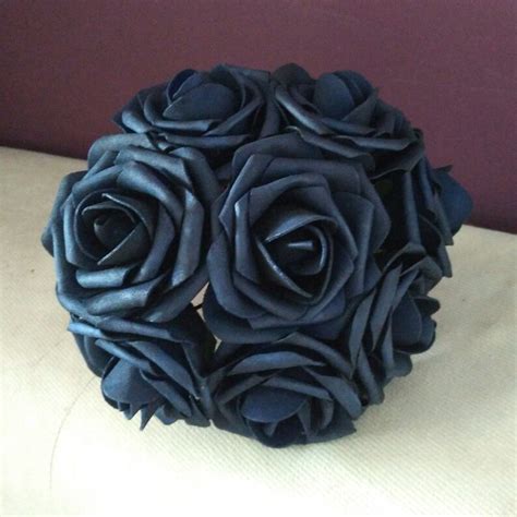 Navy Blue Wedding Flowers Artificial Rose Flowers Deep Blue - Etsy