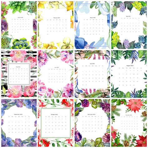 Free Floral Calendars by Month for 2023 | Hearth and Vine