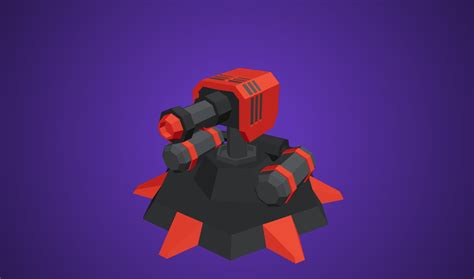 Flamethrower Turret Free 3D Model By Zsky Poly Pizza