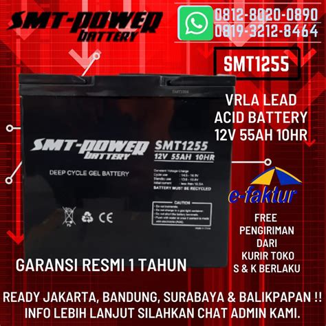 Jual Battery Vrla Gel Smt Power V Ah Aki Kering Ups Solar Panel