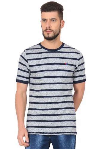 Cotton Men Striped Round Neck T Shirt At Rs In Bengaluru Id