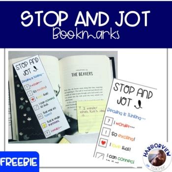 Stop And Jot Bookmarks By Harborview Teacher TPT