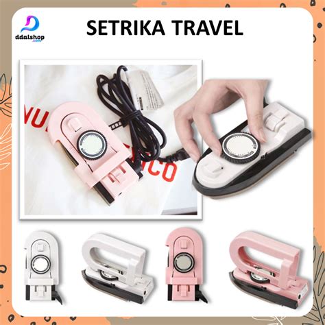 Jual Setrika Mini Traveling Strika Lipat Gosokan Baju Strikaan Listrik