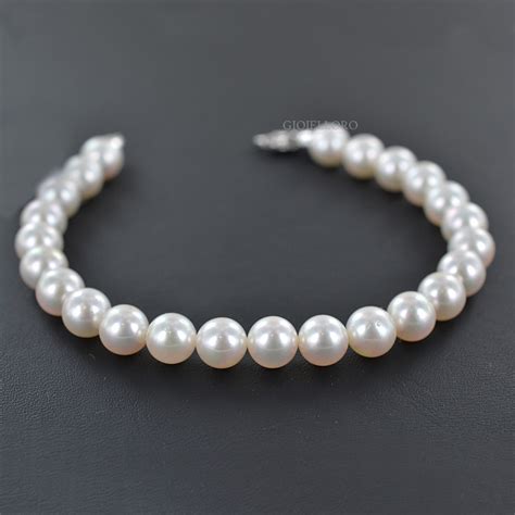 Bracciale Filo Di Perle Con Perle Akoya Mm Gioielloro It