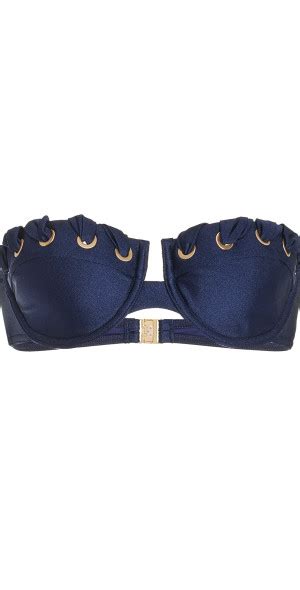 Zimmermann Alight Eyelette Balconette Bikini Top Navy Cd