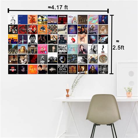 Buy 60 Pcs Album Cover Posters Unique Square Photo 5x5 Inch Album