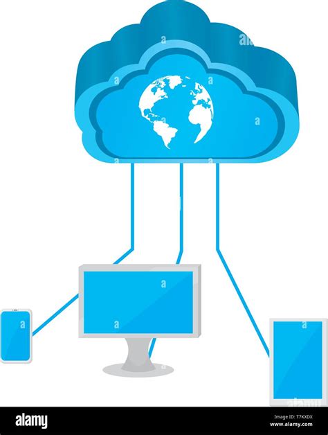 D Cloud Computing Icon Connected To Devices Stock Vector Image Art