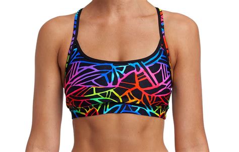 Bikini Top Funkita Sport Top Rainbow Web Swimbiosis Shop For