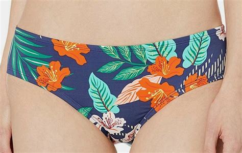 194 Hobie Women S Blue Stretch Floral Hipster Bikini Bottom Swimwear