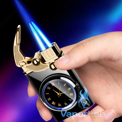 Jual Mancis Korek Api Bara Las Model Jam Dual Jet Flame Watch Lighter