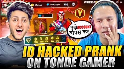 Wasting Million Diamond Of Tonde Gamer Id Hack Prank On Tonde Bhai