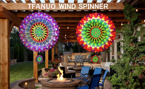 Tfanuo D Mandala Windspiel Cm Edelstahl H Ngender Windspinner