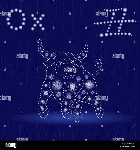 Chinese Zodiac Sign Ox, Fixed Element Earth, symbol of New Year on the ...