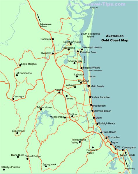 Map Of The Gold Coast