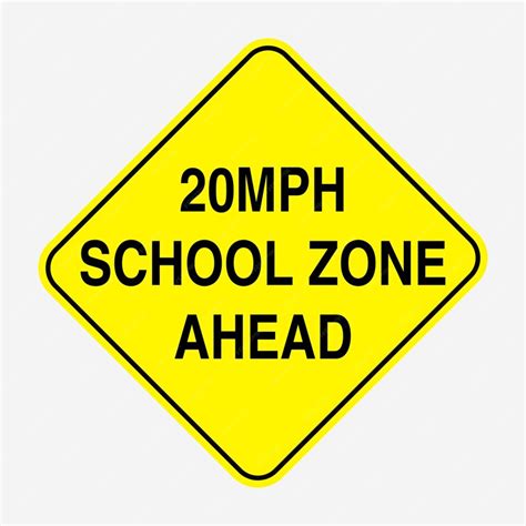 Premium Vector | 20MPH School Zone Ahead Warning Sign