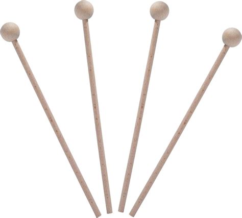 Pair Wood Mallets Percussion Sticks For Chime Xylophone Wood Block