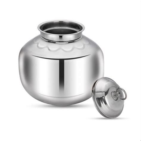 Plain Sai Stainless Steel Water Storage Pot Matka For Home At Rs