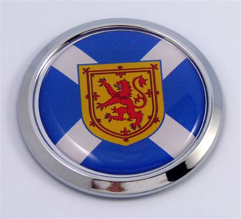 Scotland Stottish Round Flag Car Chrome Decal Emblem Bumper Sticker