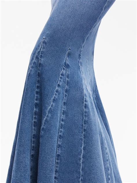 Alice Olivia Nala Godet Maxi Denim Skirt Farfetch