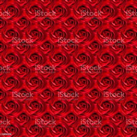 Red Roses Seamless Background Rose Flower Buds Pattern Stock Photo