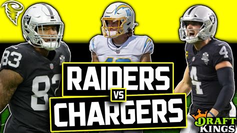 DRAFTKINGS SHOWDOWN WEEK 4 MONDAY NIGHT PICKS RAIDERS Vs CHARGERS NFL