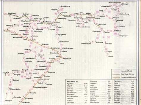 My India: Road Routes to Gangtok Map