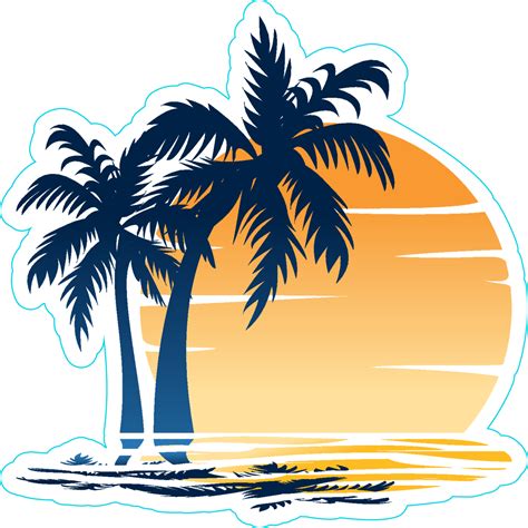 Palm Tree Sunset Sticker