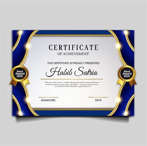 Elegant Certificate Of Achievement Template