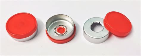 Red Aluminum And Plastic Aluminium Flip Off Vial Seal For