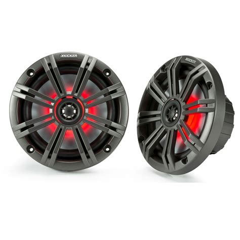 Kicker 45km654l Led Series 6 5 Inch 2 Way Coaxial Marine Speakers