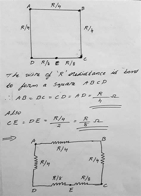 A Wire Of Resistance R Is Bent To Form A Square ABCD As Shown In Figure