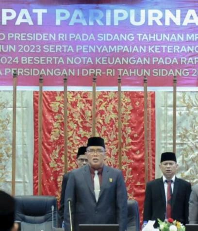 Dprd Sumbar Dengarkan Penyampaian Ruu Apbn Presiden Umumkan