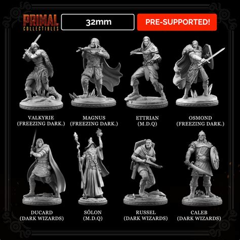 3d Printable 18 Miniatures 32mm Classic Rpg Game Heroes Bundle