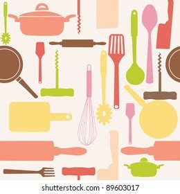 Vector Seamless Pattern Kitchen Tools Stock Vector Royalty Free