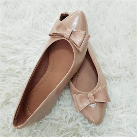 Sapatilha Bico Arredondado Nude Escuro Shopee Brasil