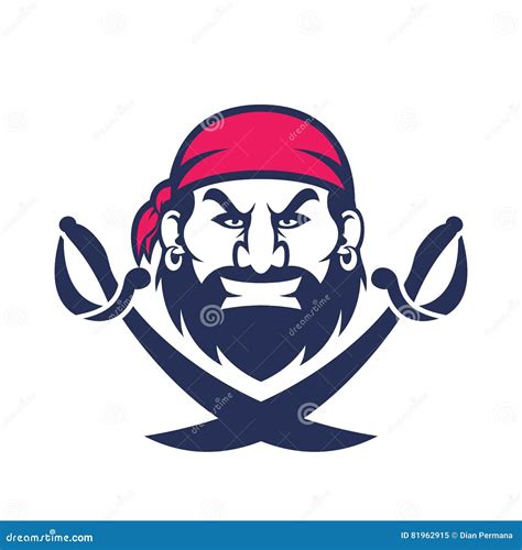 Pirate Head Face Cartoon Logo | CartoonDealer.com #87861213