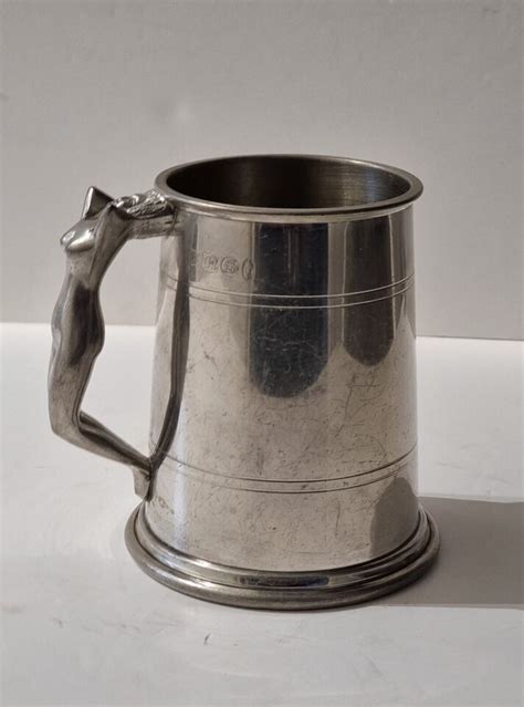 Vintage Woman Naked Woman Handle English Pewter Mug Stein Tankard