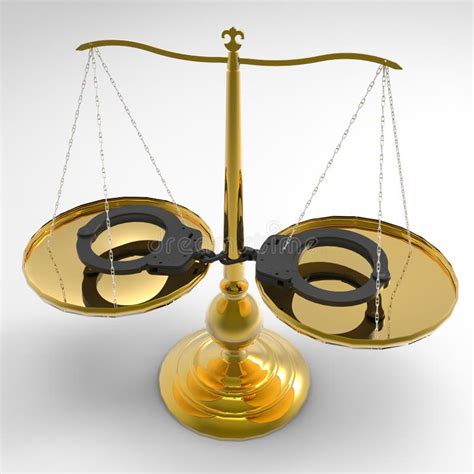 Scales Of Justice And Handcuffs Stock Illustration Illustration Of