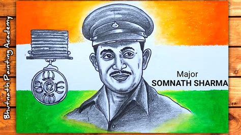 Major Somnath Sharma Drawing Gallantry Award Winners Drawing Veer