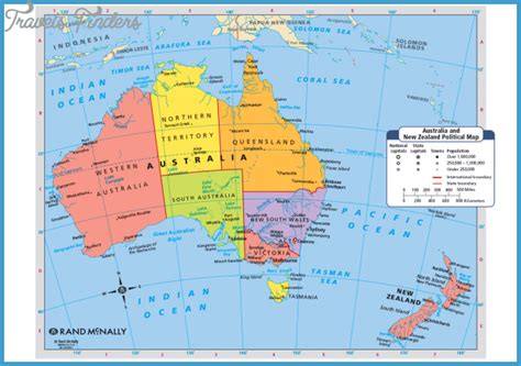 Physical Map Of Australia And New Zealand - TravelsFinders.Com