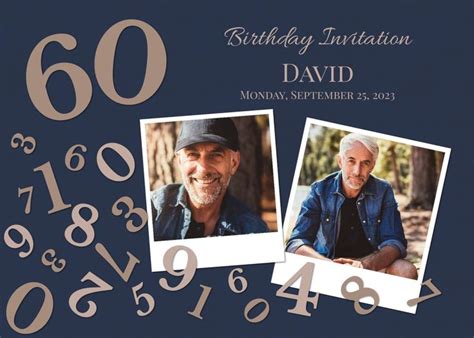 Invitations for 60th Birthday - Personalized 60th Birthday Invitations ...