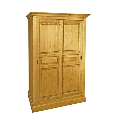 Armoire 2 Portes Coulissantes En Pin Massif Livraison Rapide