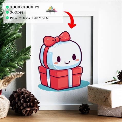 16 Cute Kawaii Christmas Gifts Bundle Pack Graphics Clipart Nursery
