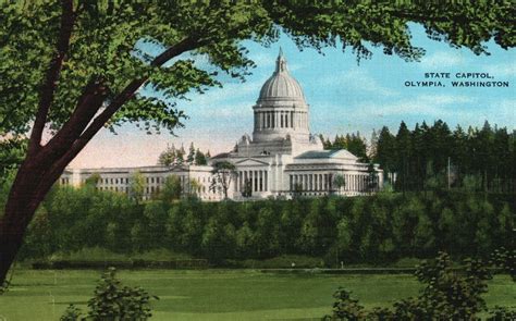 Vintage Postcard State Capitol Architectural Building Olympia